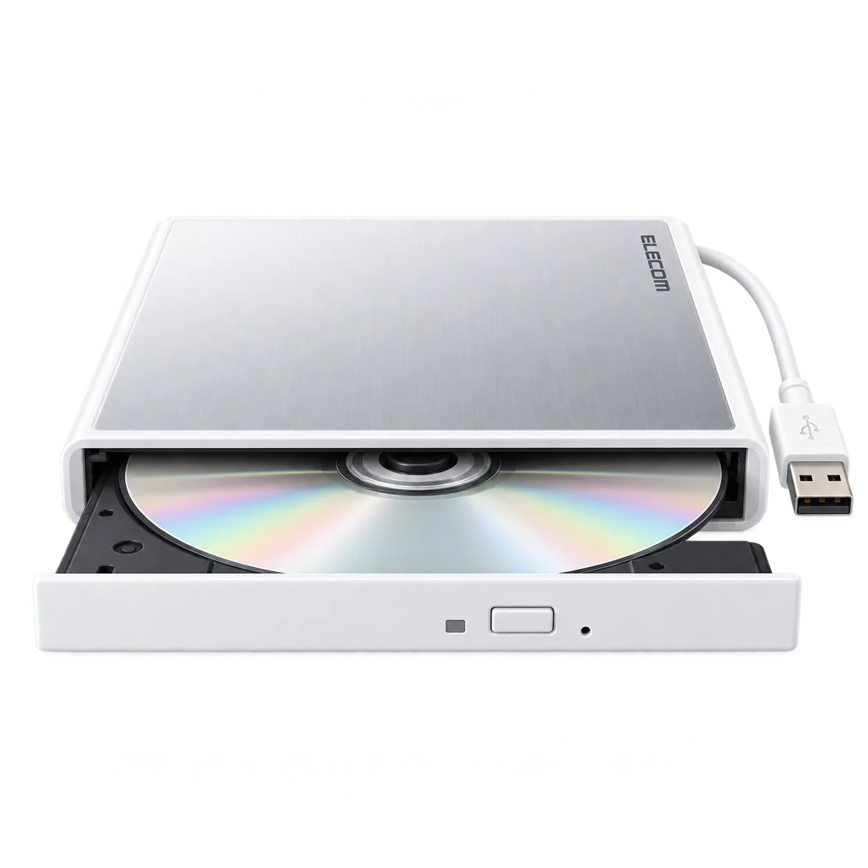 ELECOM ポータブルDVDドライブ 書込ソフト：Windows用(Chrome/Mac/Windows11対応) ホワイト LDR-PMM8U2LWH [USB-A] 外接 DVD 光碟機