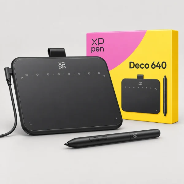 XPPen 繪圖板 有線 Deco 640 (保固18個月機型)(支援Chrome/Android/Mac/Windows11) 黑色 DT640_JP