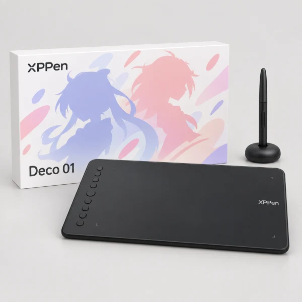 XPPen ペンタブレット [W351ｘD217ｘH8mm] USB-C＋USB-A接続 Deco 01 V2(Chrome/Android/Mac/Windows11対応) ブラック ITDT1060_JP 繪圖板