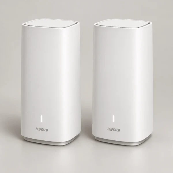 BUFFALO 2401+2401+573Mbps AirStation(2台セット・ネット脅威ブロッカー2対応) ホワイト WNR-5400XE6P/2S [Wi-Fi 6E(ax) /IPv6対応] Wi-Fi 路由器