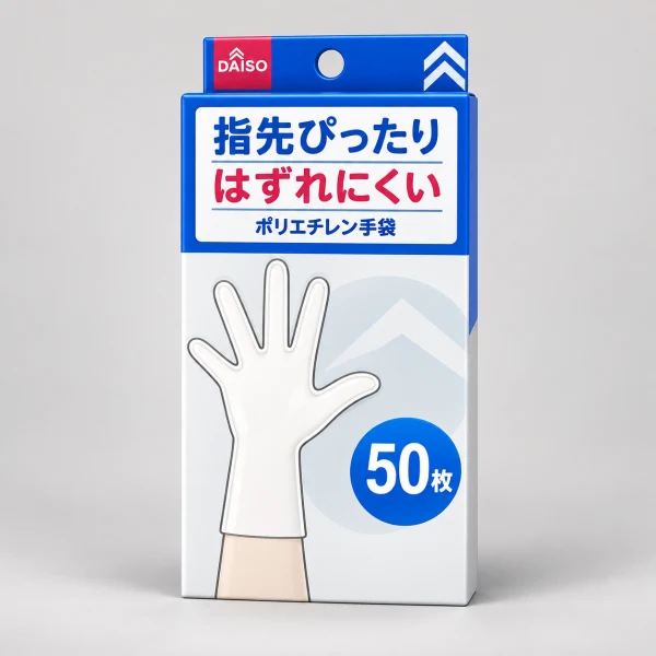 指先ぴったりポリエチレン手袋（５０枚、フリーサイズ）