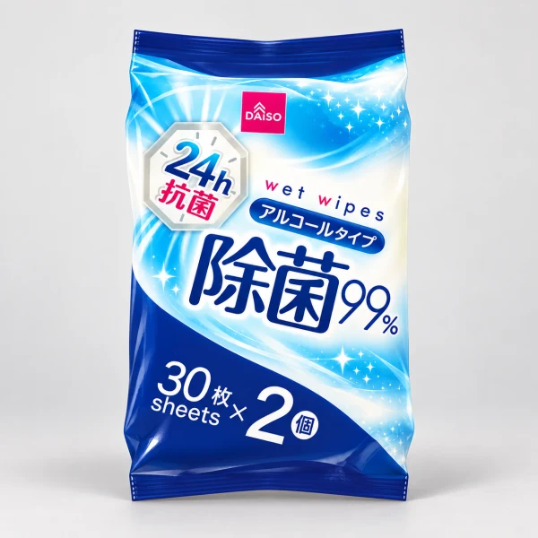 アルコール除菌ウェット（おでかけ、３０枚、２個、２４ｈ抗菌）