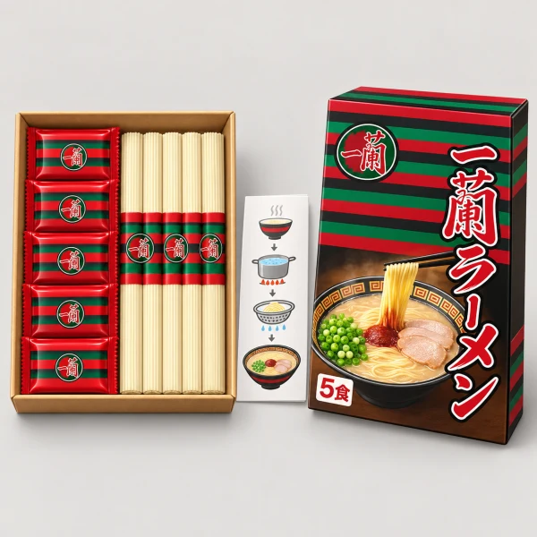 一蘭拉麵 博多細直麵盒裝5入 附特製紅辣粉