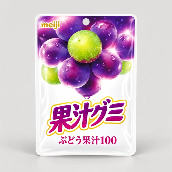Meiji明治 日本進口直郵彈力嚼勁果汁感清爽芳醇膠原蛋白零食伴手禮 果汁QQ軟糖【葡萄味】 54g