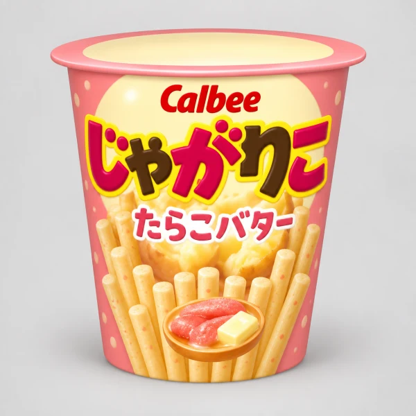 Calbee卡樂比日本進口土豆0棒休閒零食膨化小吃【鱈魚子黃油味】52g（保質期限到2026年10月22日）