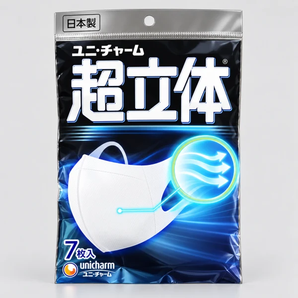 unicharm尤妮佳 超立體 日本直郵進口過濾飛沫粉塵PM2.5病毒飛沫 立體口罩【標準碼/白色】 7片入
