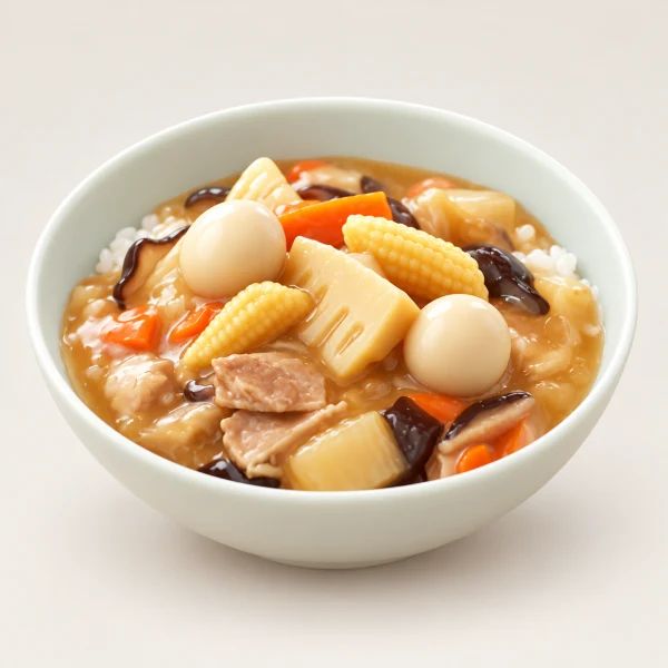 白飯拌八寶菜
