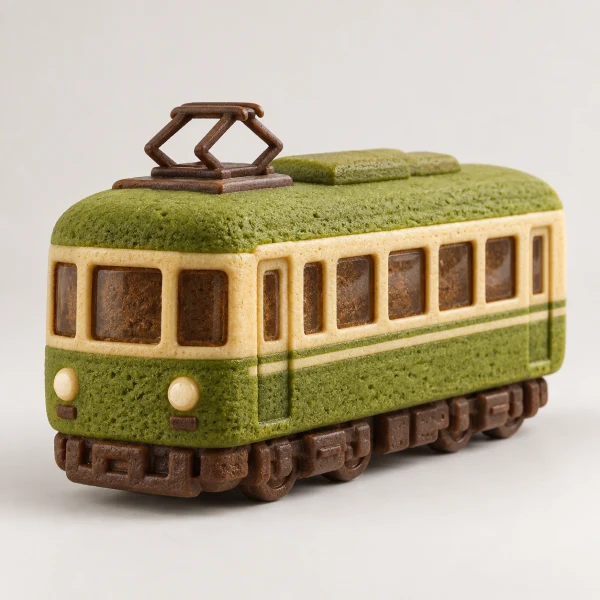 江之電綠色電車造型抹茶燒菓子