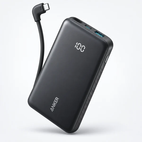 Zolo Power Bank (10000mAh 22.5W Built-In USB-C傳輸線) 黑色