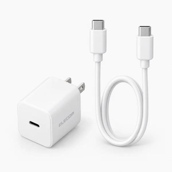 USB Power Delivery 20W AC充電器(C-Cケーブル付属/1.5m) ホワイト
